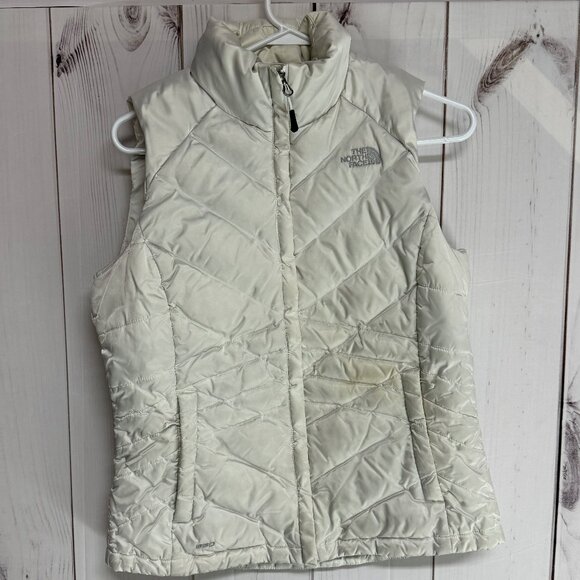 The North Face Aconcagua 550 Down Vest Women’s M Ivory EUC - Picture 1 of 15
